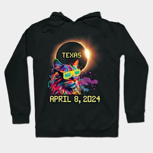 Totality Total Solar Eclipse Cat April 8 2024 Texas Hoodie